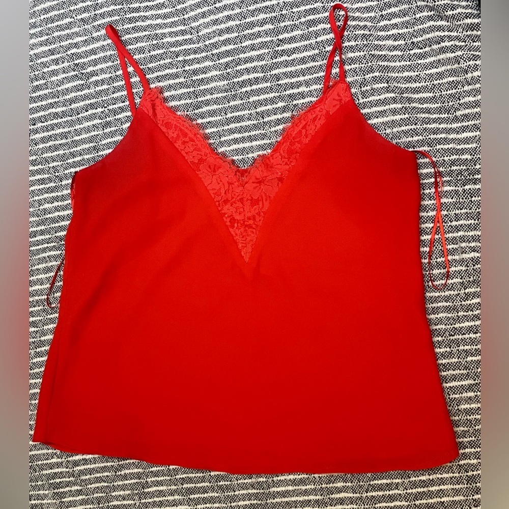 SOCIALITE | Bright red Lace Trimmed Cami
Tank Top in Size Medium
